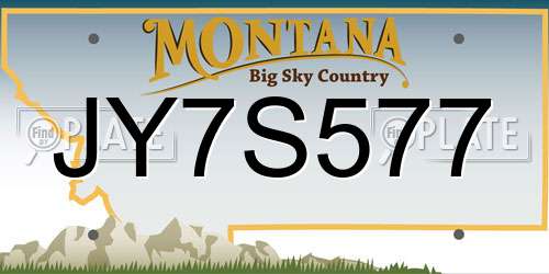 JY7S577 Montana License Plate