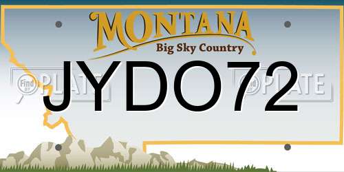 JYDO72 Montana License Plate