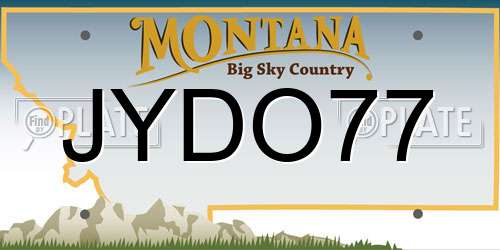 JYDO77 Montana License Plate