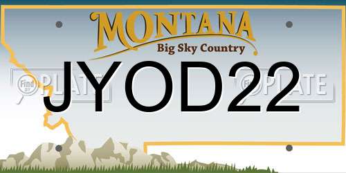 JYOD22 Montana License Plate