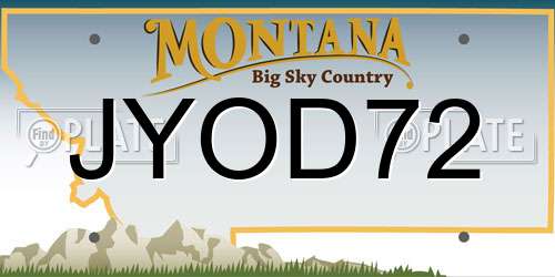 JYOD72 Montana License Plate