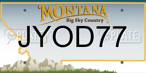 JYOD77 Montana License Plate