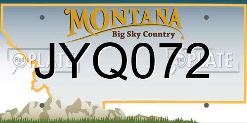 JYQ072 Montana License Plate