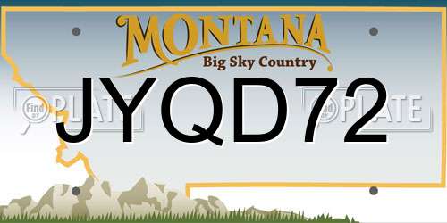 JYQD72 Montana License Plate
