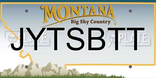 JYTSBTT Montana License Plate