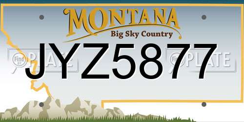 JYZ5877 Montana License Plate