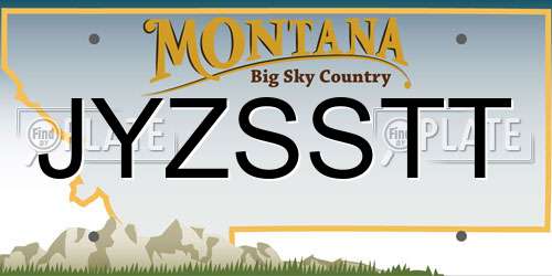 JYZSSTT Montana License Plate
