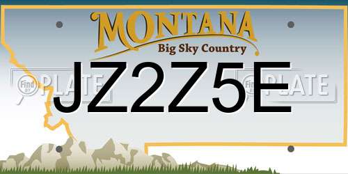 JZ2Z5E Montana License Plate