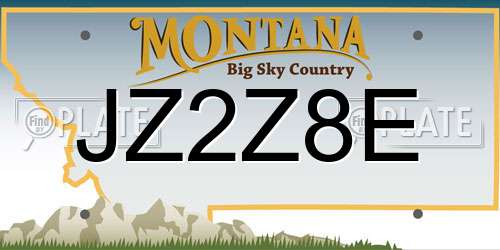 JZ2Z8E Montana License Plate