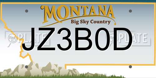 JZ3B0D Montana License Plate