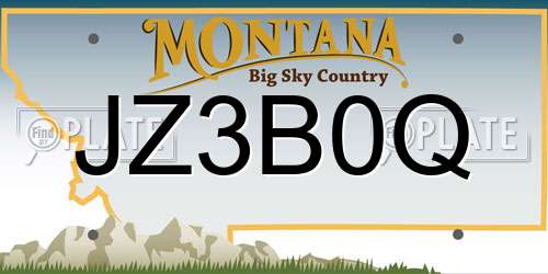 JZ3B0Q Montana License Plate