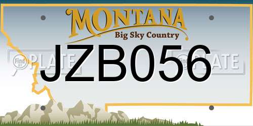 JZB056 Montana License Plate
