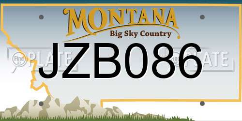 JZB086 Montana License Plate