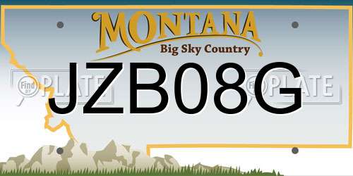 JZB08G Montana License Plate