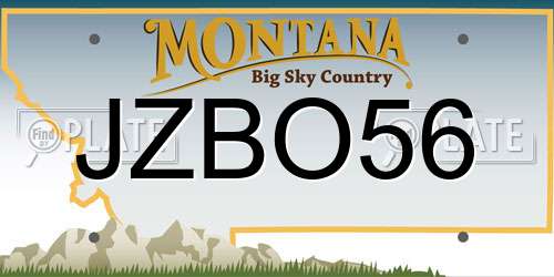 JZBO56 Montana License Plate