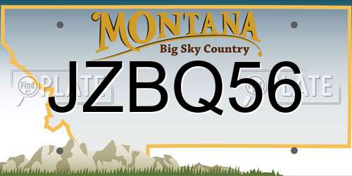 JZBQ56 Montana License Plate
