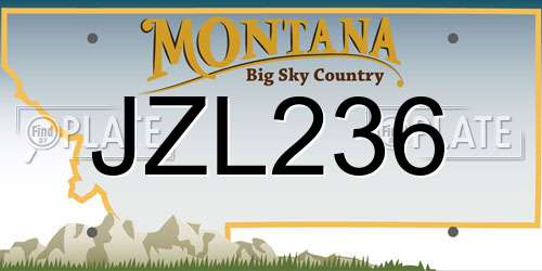 JZL236 Montana License Plate