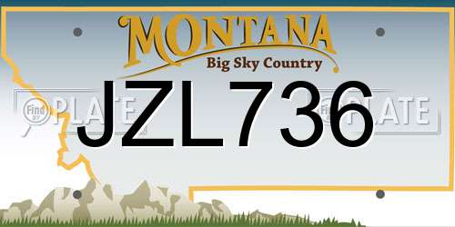 JZL736 Montana License Plate