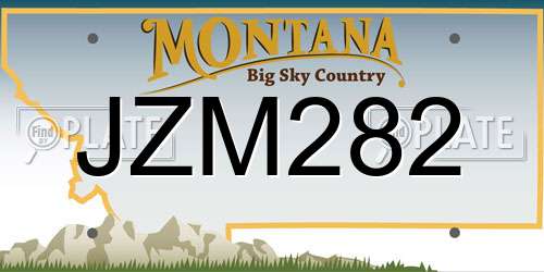 JZM282 Montana License Plate