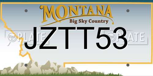 JZTT53 Montana License Plate