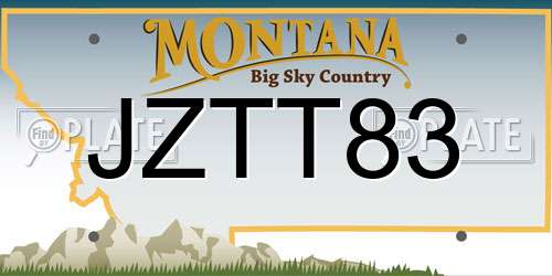 JZTT83 Montana License Plate