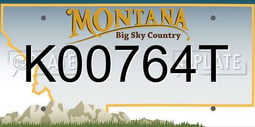 K00764T Montana License Plate