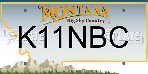 K11NBC Montana License Plate