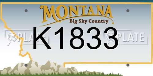 K1833 Montana License Plate
