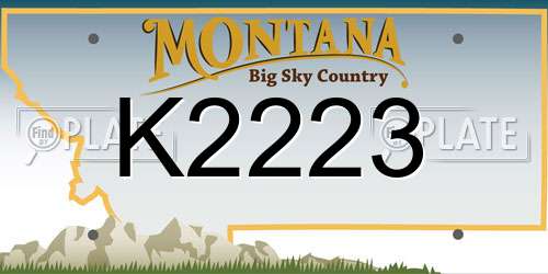 K2223 Montana License Plate