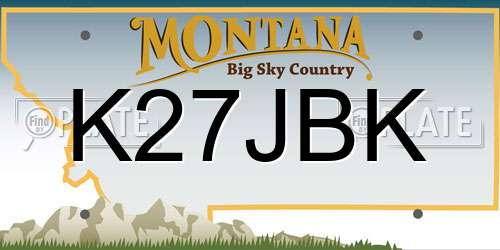 K27JBK Montana License Plate