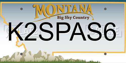 K2SPAS6 Montana License Plate