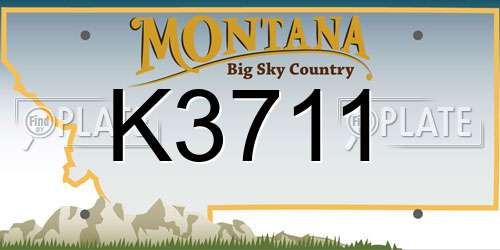 K3711 Montana License Plate