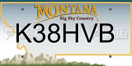 K38HVB Montana License Plate