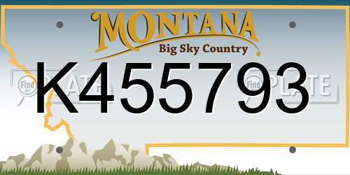 K455793 Montana License Plate