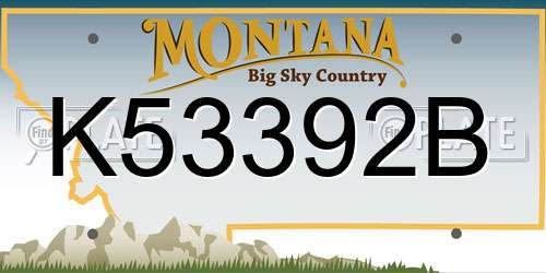 K53392B Montana License Plate