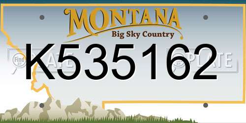 K535162 Montana License Plate