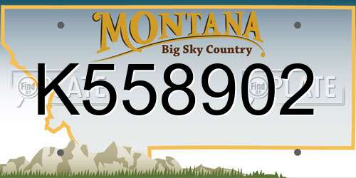 K558902 Montana License Plate