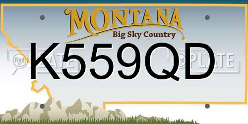 K559QD Montana License Plate