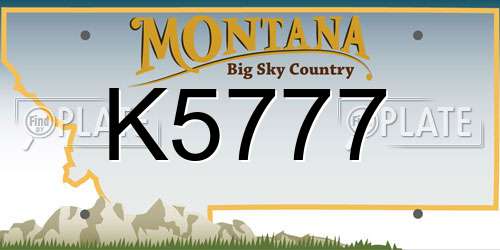 K5777 Montana License Plate