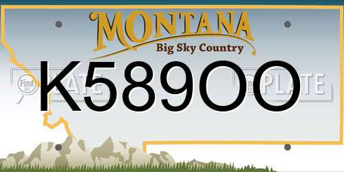 K589OO Montana License Plate