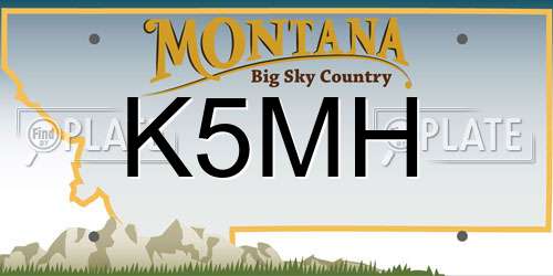 K5MH Montana License Plate