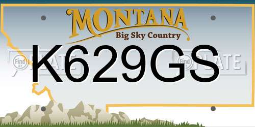 K629GS Montana License Plate