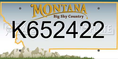 K652422 Montana License Plate