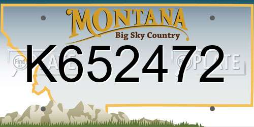 K652472 Montana License Plate