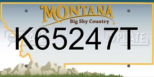 K65247T Montana License Plate