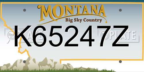 K65247Z Montana License Plate
