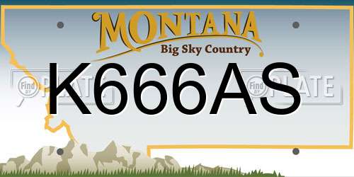 K666AS Montana License Plate