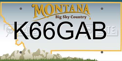 K66GAB Montana License Plate