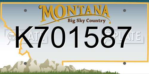 K701587 Montana License Plate