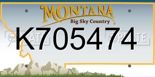 K705474 Montana License Plate